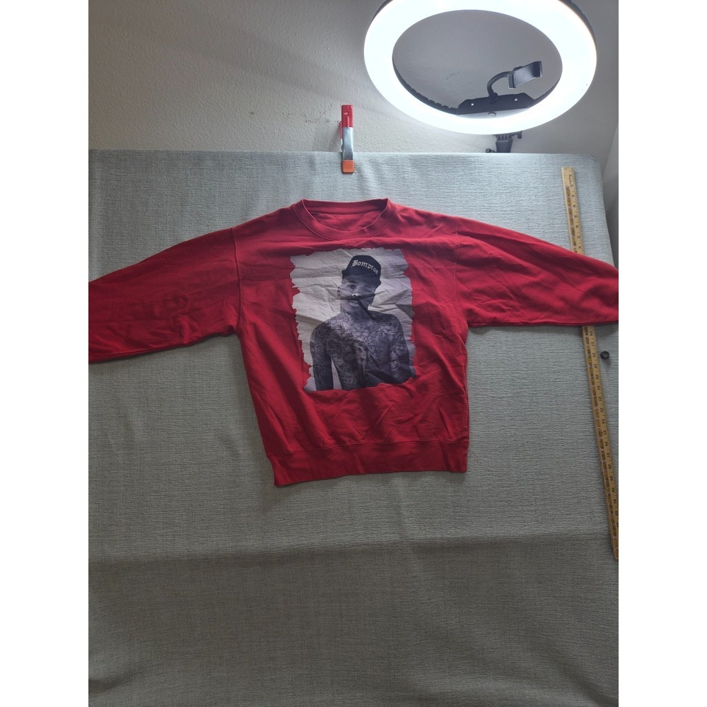 Men's T-Shirt Red Graphic Print Long‎ Sleeve Crew Neck Pullover Streetwear